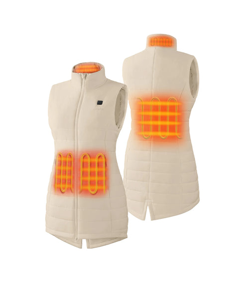 "Tribeca" Women's Heated Long Puffer Vest - New Colors ,view 2