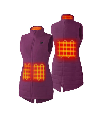 "Tribeca" Women's Heated Long Puffer Vest - New Colors