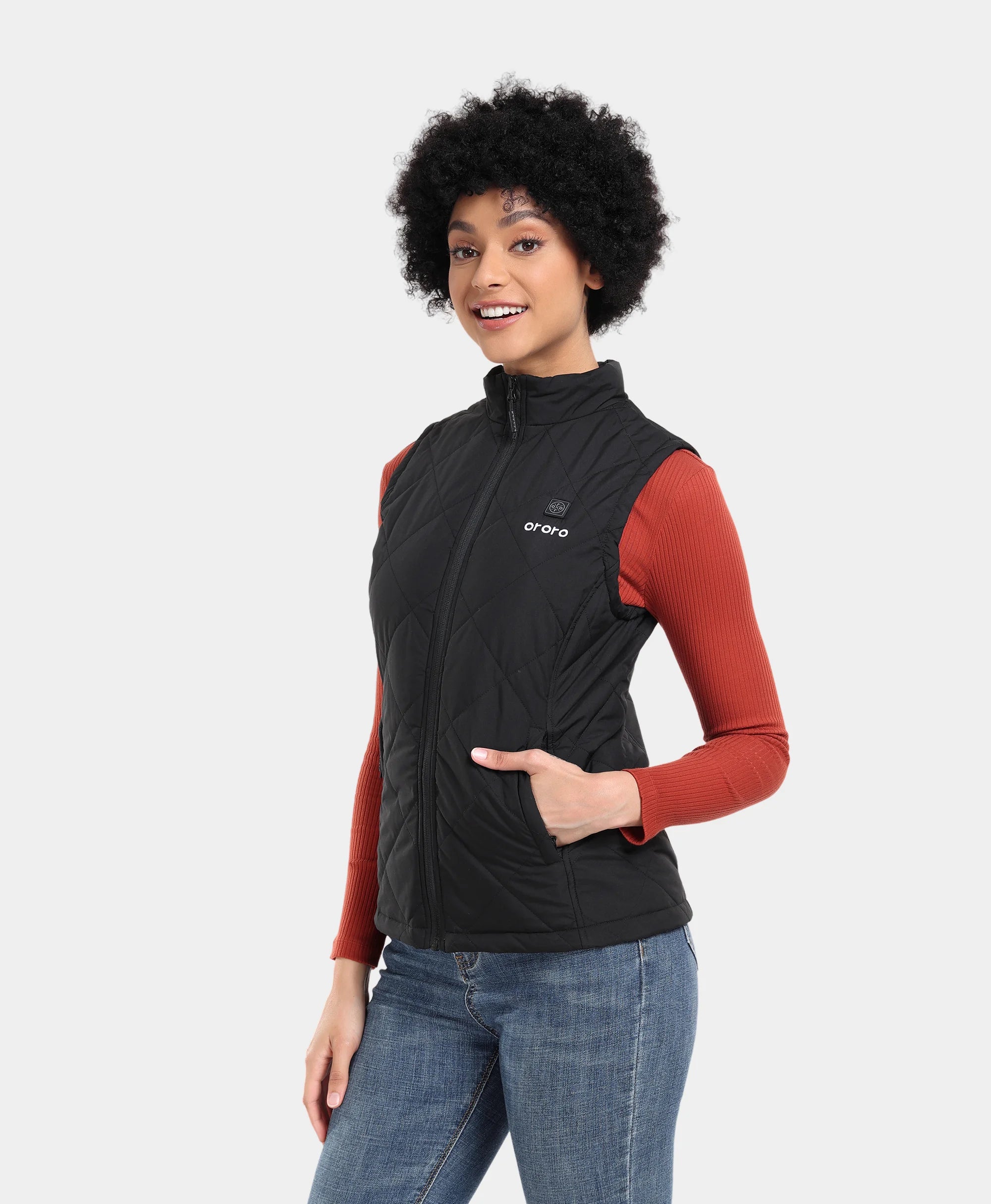 women's quilted heated vest