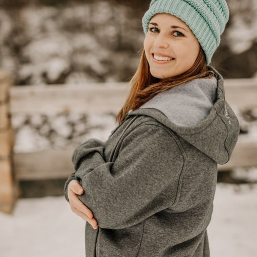 Unisex Heated Fleece Hoodie - Flecking Gray