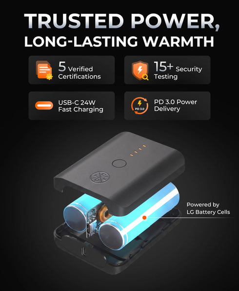 PD 5K Rechargeable Battery for Heated Apparel (USB-C, 24W Power Delivery) ,view 2