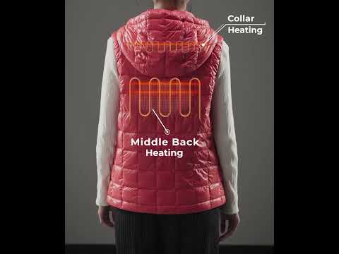 ororo PuffLyte Women's Junior 4-Zone Hooded Heated Vest