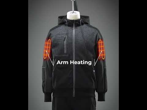 Wayne Unisex 5-Zone Heated Full-Zip Hoodie, Thumbnail 3