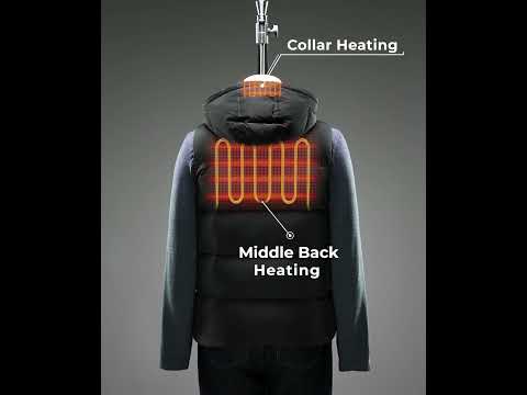 Men's Heated Down Vest - Black / Blue