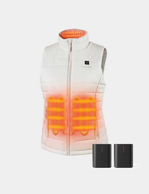 Bundle Deal - Women's Classic Heated Vest - Off White & Extra Mini 5K Battery ,view 1