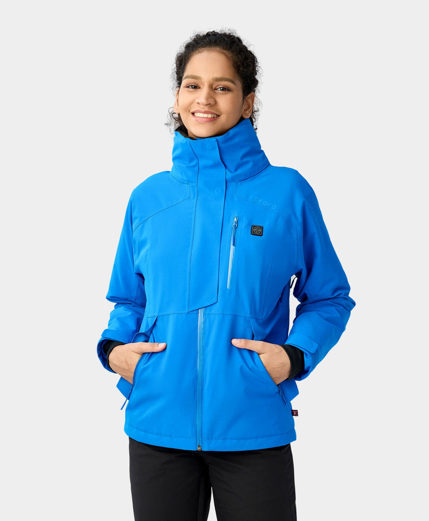 Women s Waterproof Heated Ski Jacket ororo Black S