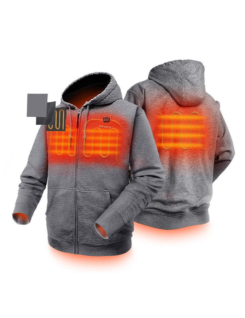 (Open-box) Unisex Heated Fleece Hoodie - Flecking Gray ,view 1