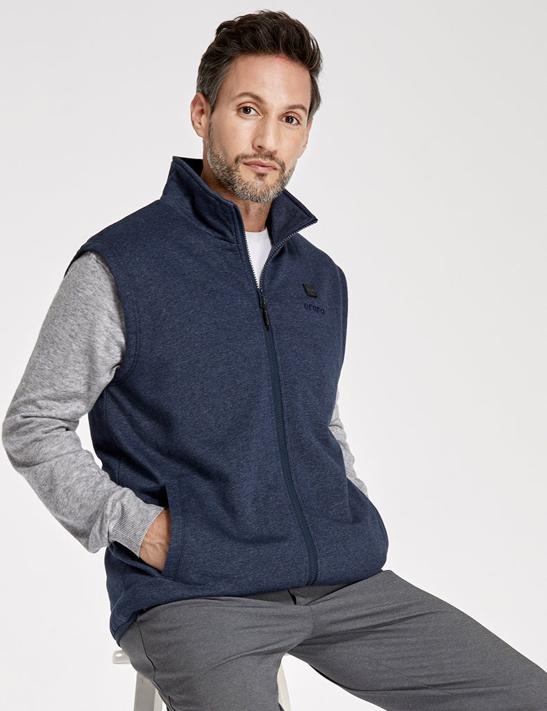 Navy blue sales fleece vest mens