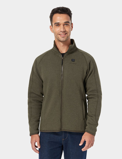 Men's Heated Full-Zip Fleece Jacket - Army Green