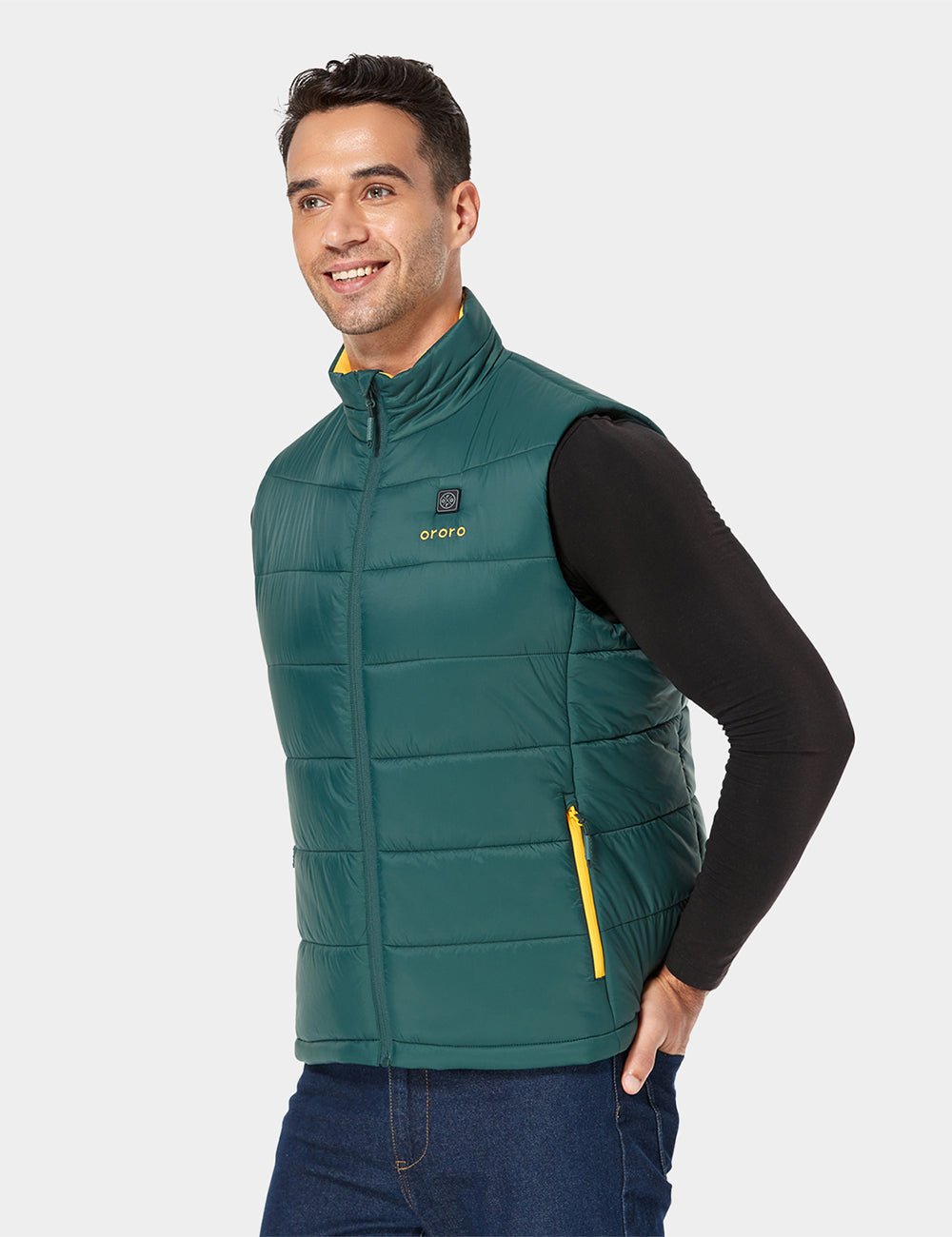 Men's Classic Heated Vest - Green & Gold, Thumbnail 3
