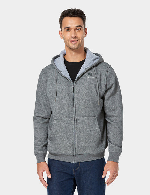 (Open-box) Unisex Heated Fleece Hoodie - Flecking Gray ,view 2