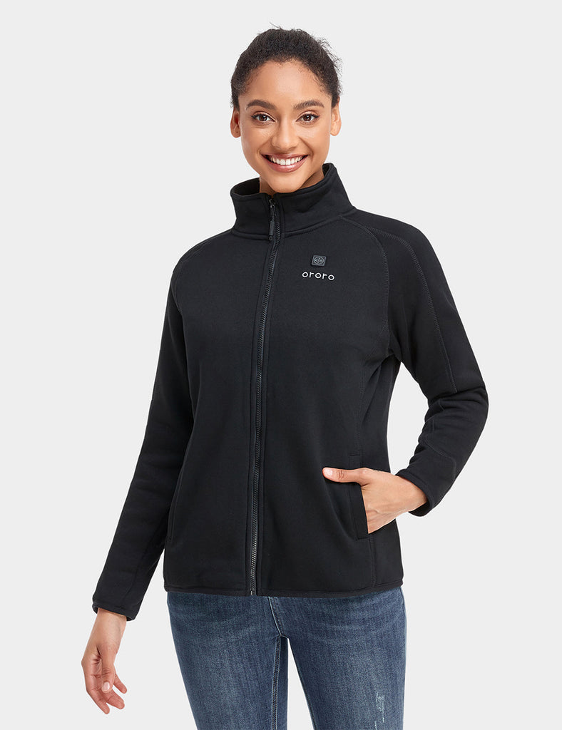 Women's Heated Full-Zip Fleece Jacket Jacket - Black