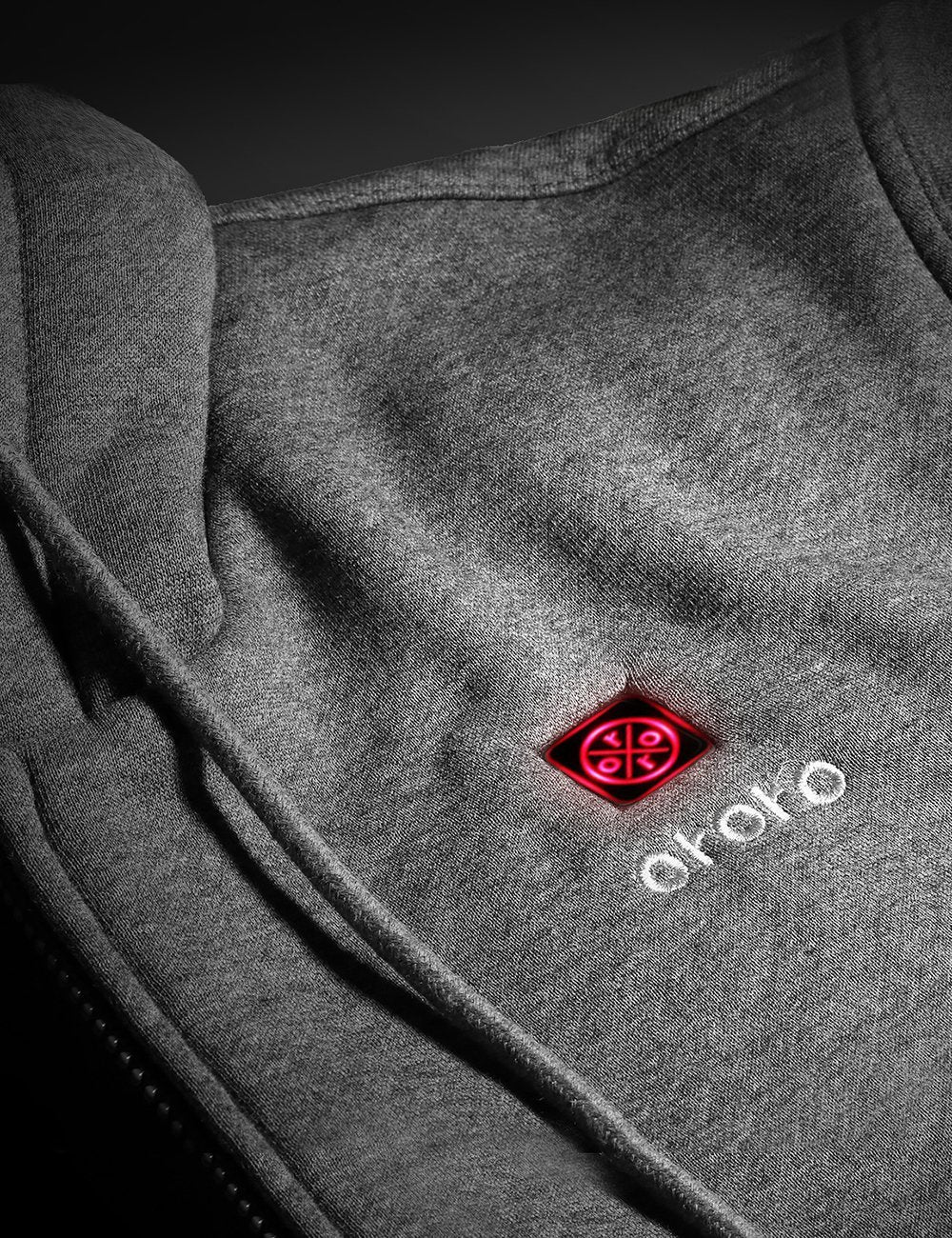 (Open-box) Unisex Heated Fleece Hoodie - Flecking Gray
