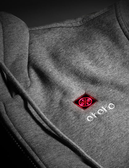 (Open-box) Unisex Heated Fleece Hoodie - Flecking Gray