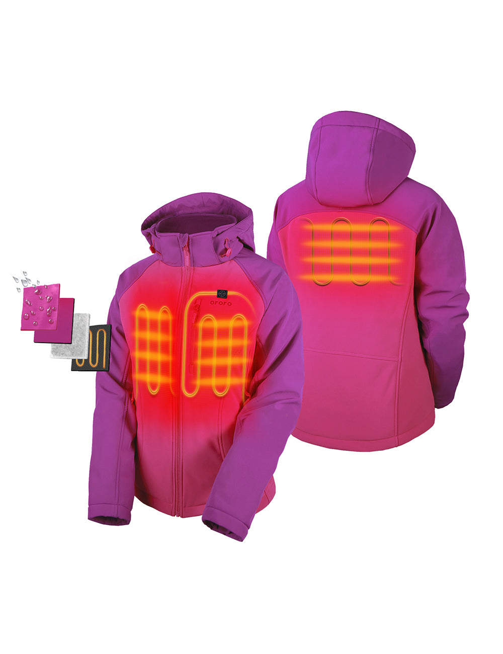 Women's Heated Jacket - Pink & Purple