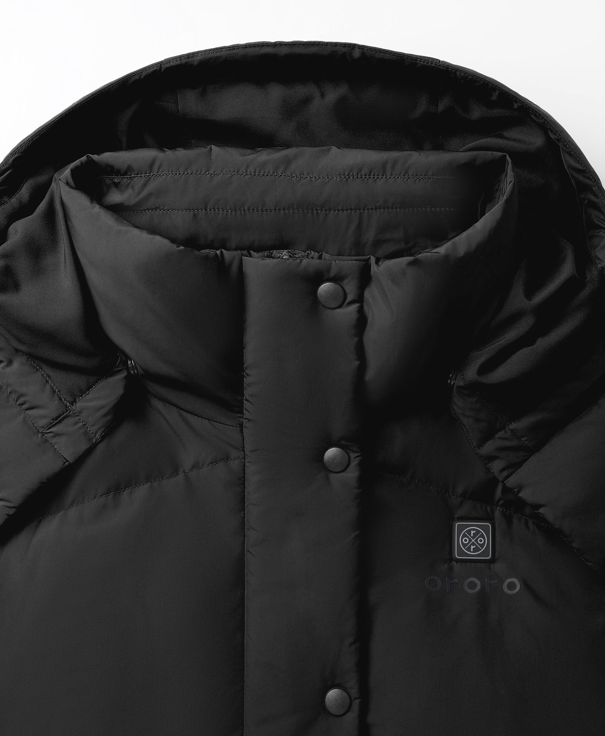 Gilet court chauffant en duvet pour femmes - Noir / Rouge, Thumbnail 9