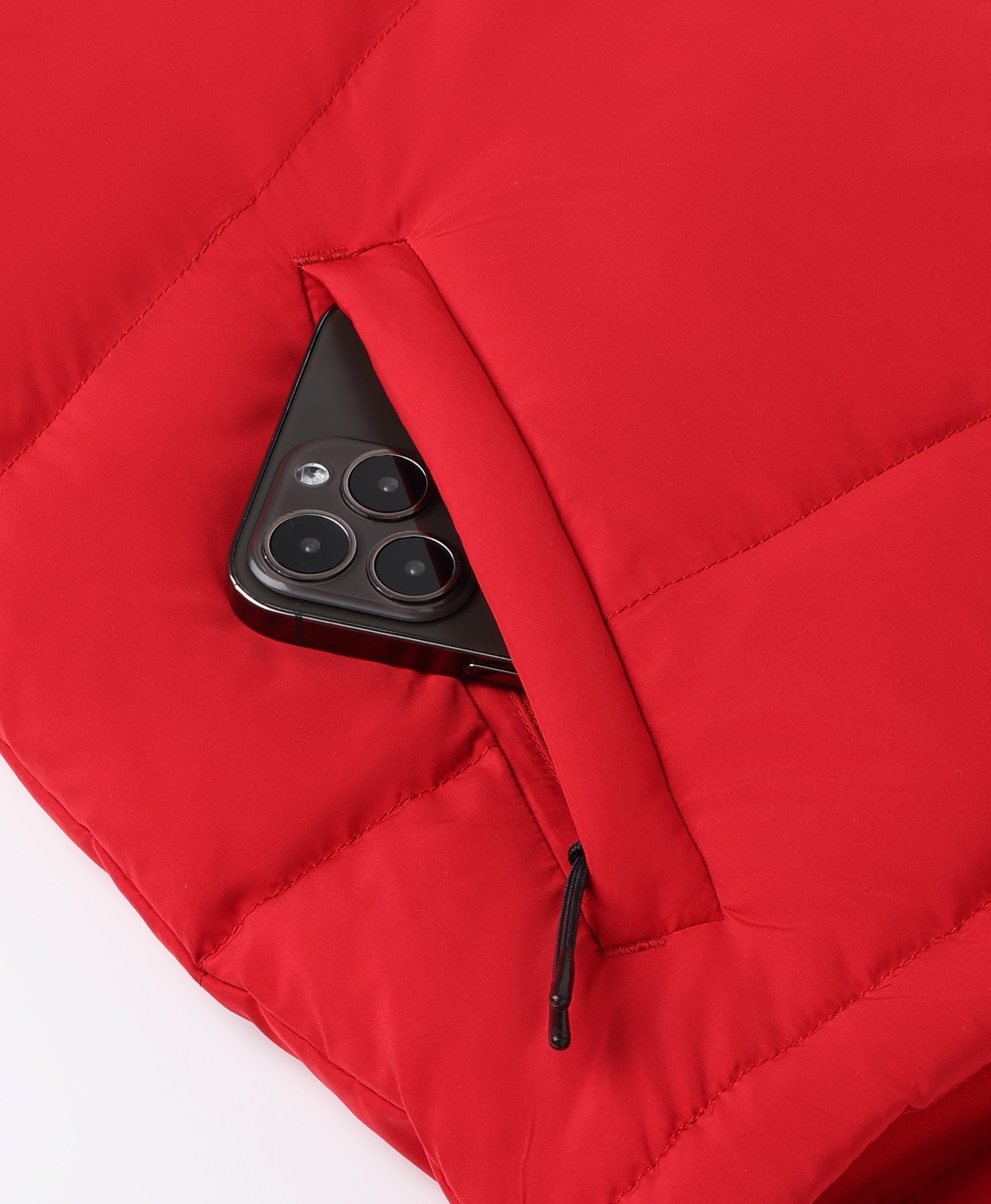 Gilet court chauffant en duvet pour femmes - Noir / Rouge, Thumbnail 28